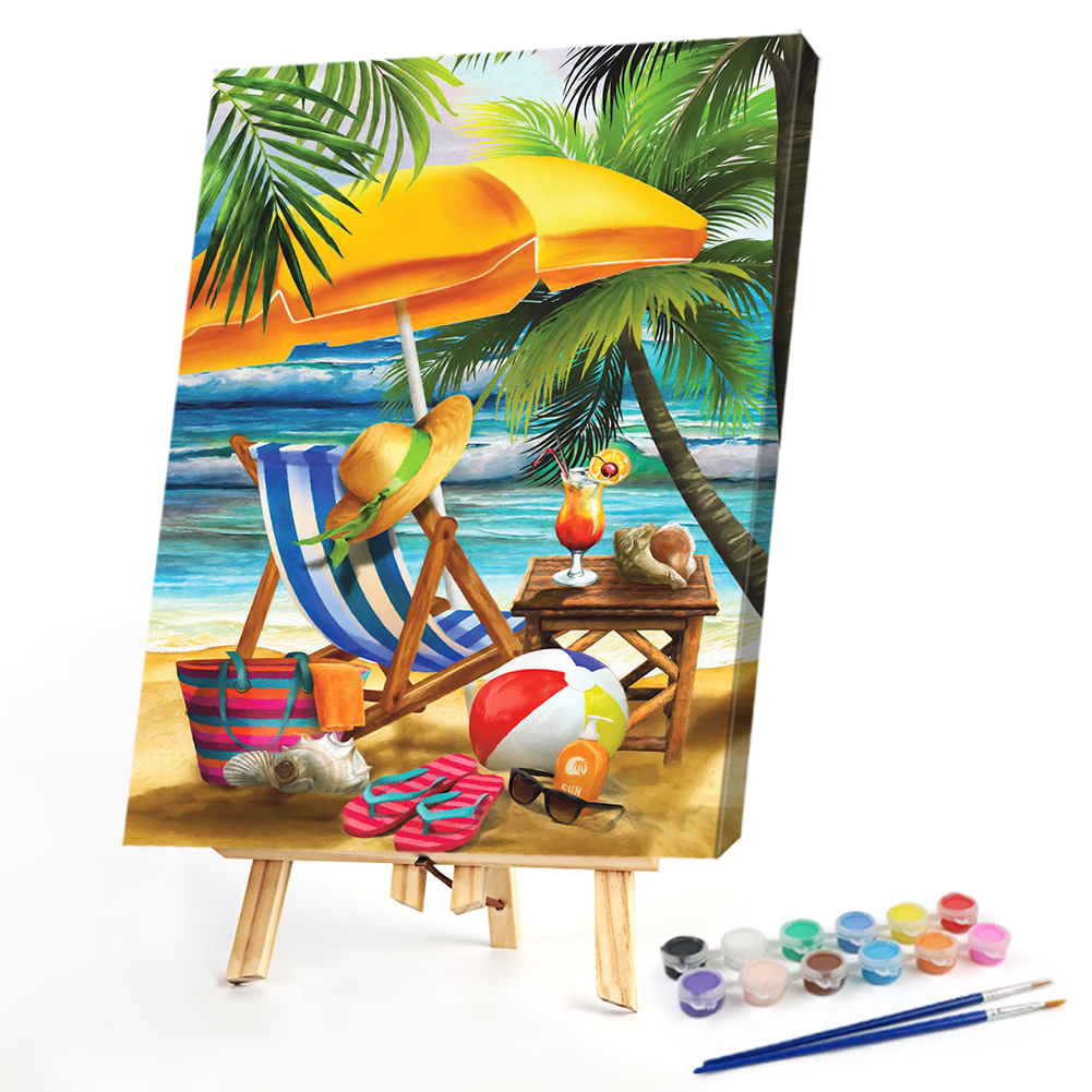 

30*40CM - Paint By Numbers - Beach, 501 Original