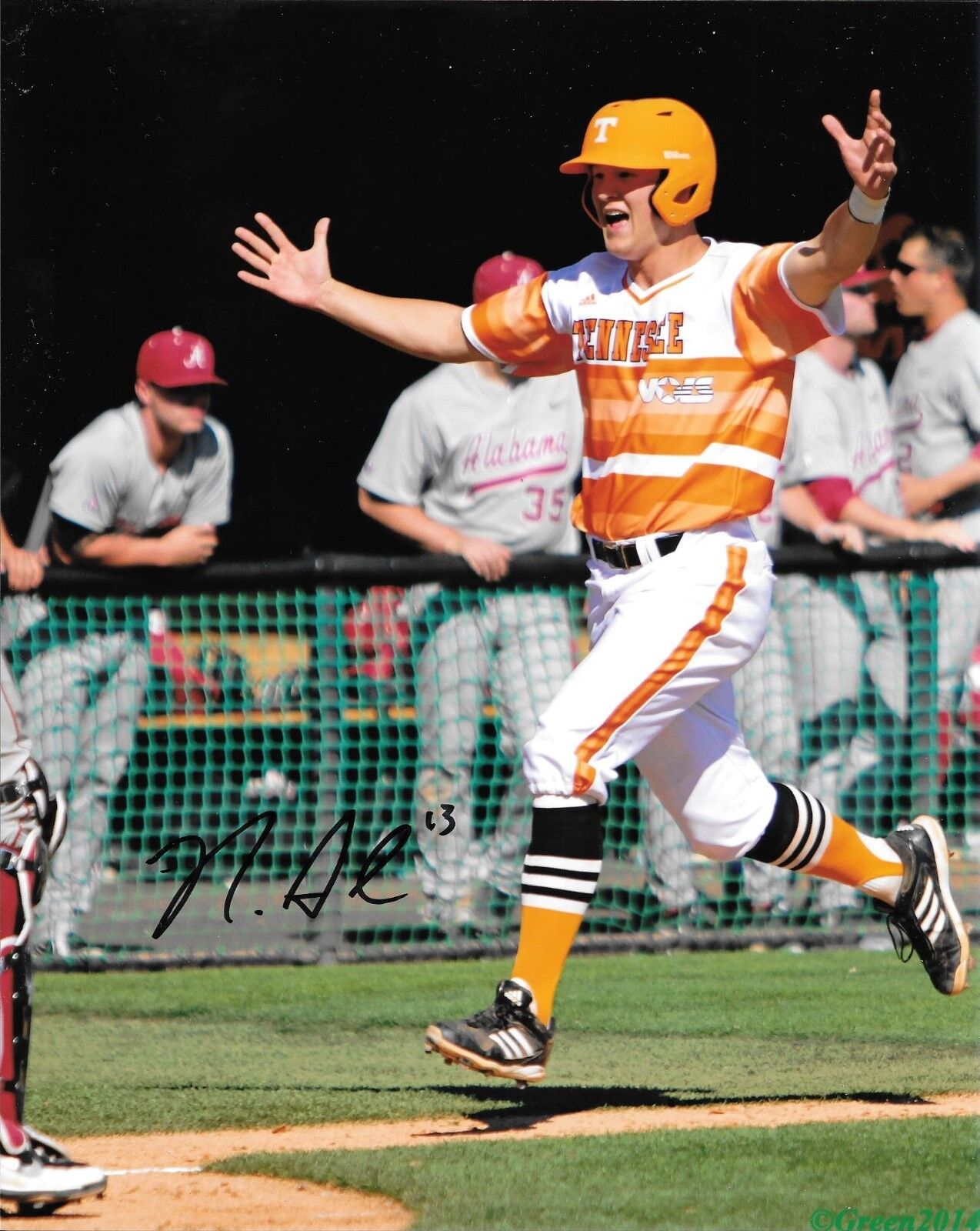 CINCINNATI REDS NICK SENZEL HAND SIGNED TENNESSEE VOLUNTEERS 8X10 Photo Poster painting W/COA