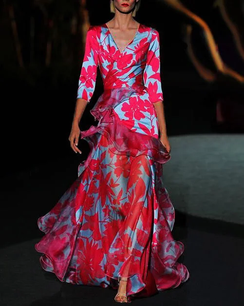 V neck maxi dress