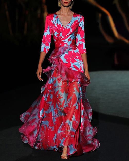 V neck maxi dress