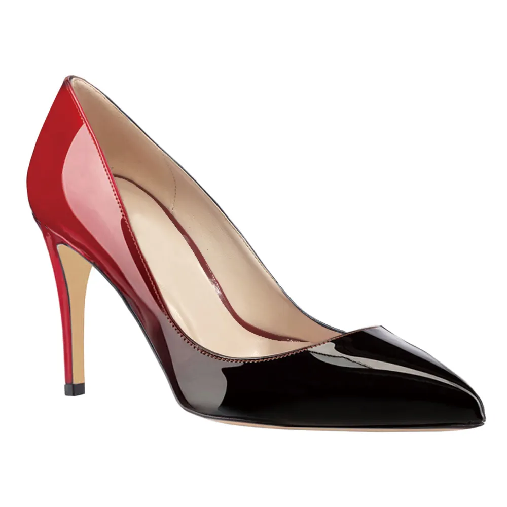 90mm Middle Heels Pointy Toe Pumps-vocosishoes