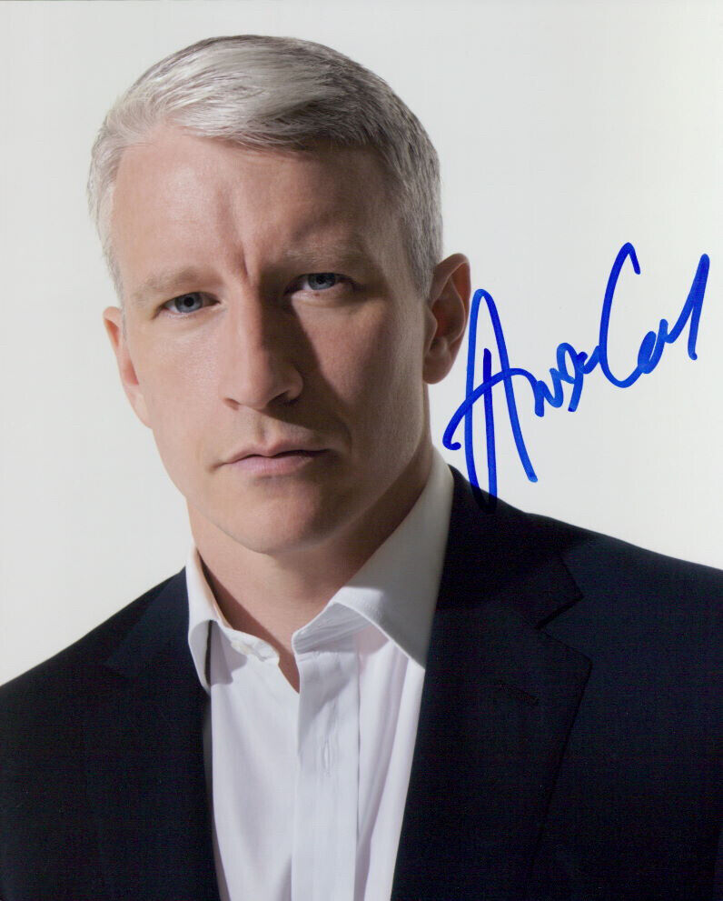 Anderson Cooper signed 8x10 Photo Poster painting