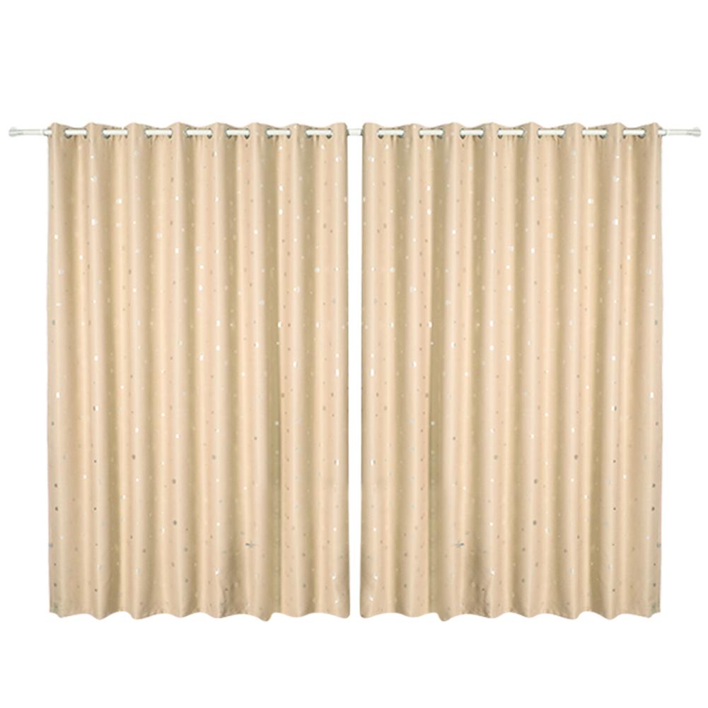 

Snowflake Print Semi-Blackout Curtains Home Bedroom Decor Drapes (Beige, 501 Original