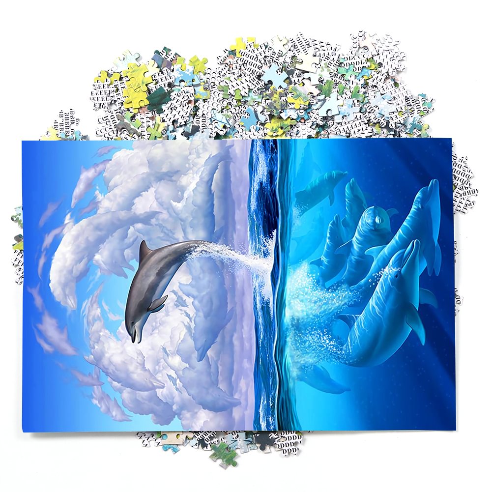 soaring dolphins 3d picture
