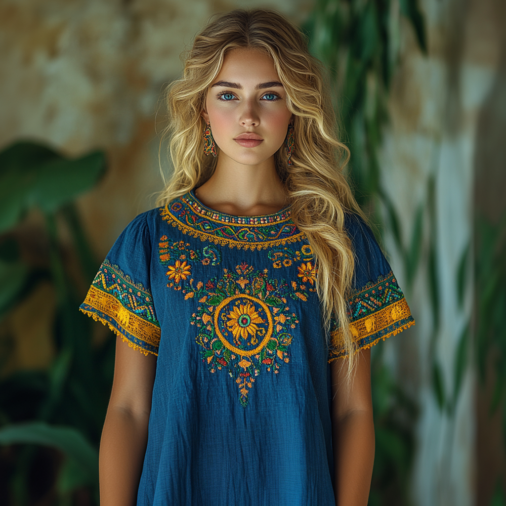 Vintage Ukrainian Flower Embroidery T-shirt