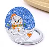 DIY Double Sided Special Shape Diamond Painting Compact Mirror Kit(Snowman )