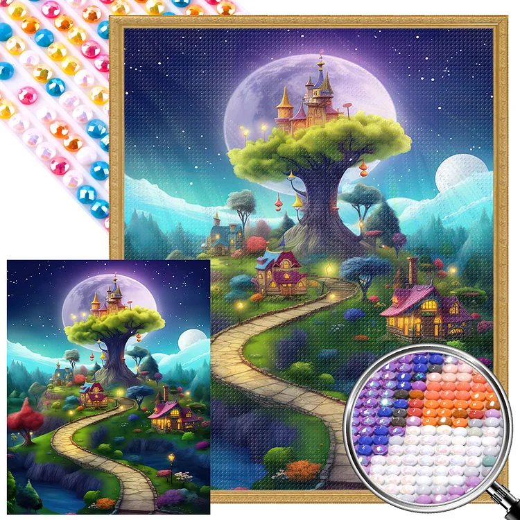 Fairy Tale Town 40*50CM (Canvas) AB Round Drill Diamond Painting gbfke