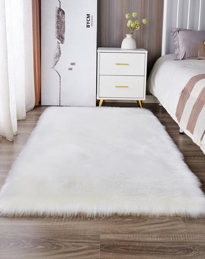 Athvotar Fur Sheepskin Rugs Carpet For Bedroom Living Room Artificial Carpet Fluffy Seat Pad Sofa Chair Cushion Washable Faux Mat