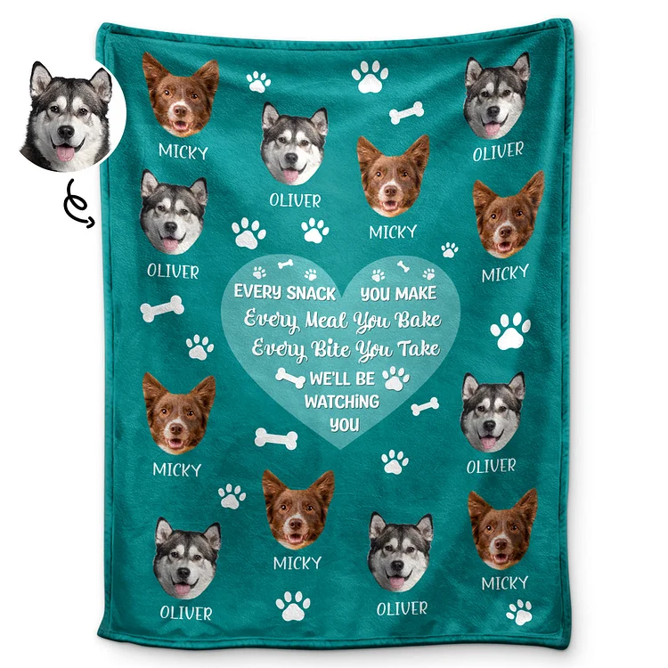 Custom Photo Dog Cat We’ll Be Watching You - Gift For Pet Lovers - Personalized Custom Custom Blanket, 21 Color Option[personalized name blankets][custom name blankets]