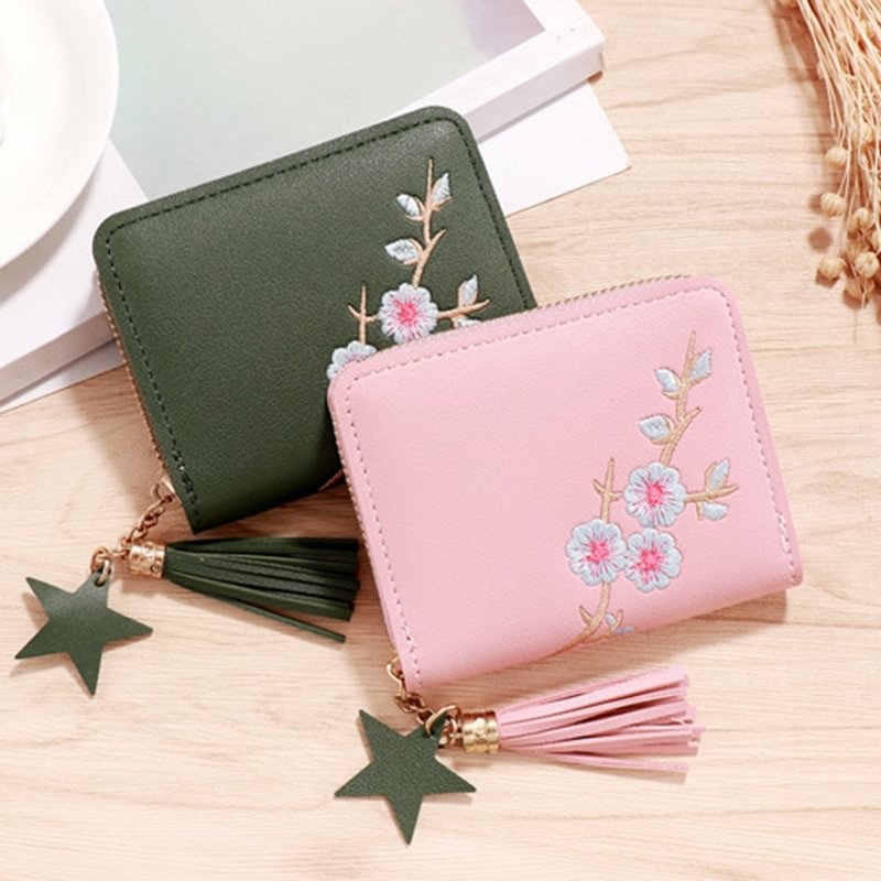 1PC Women Small Wallet Ladies Mini Tassel Wallet Cute Girl Short Zipper Lovely Pu Leather Coin Purse Female Hand Wallet Purse US Mall Lifes