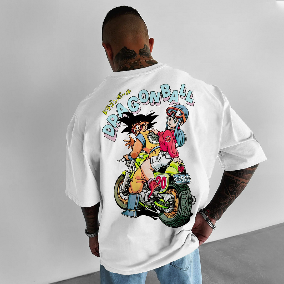Unisex Vintage Dragon Ball Goku And Bulma Back T-Shirt