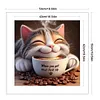 Winter Coffee Cat-11CT Stamped Cross Stitch 50*50cm/19.69*19.69in