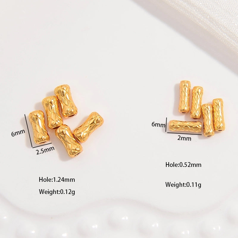 5 PCS/Package 2.5*6mm 2*6mm 925 Sterling Silver 22K Gold Plated Rhodium Plated Bamboo Beads Jewelry Accessories