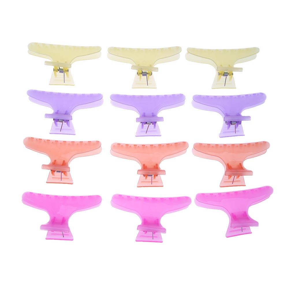 

12pcs/Set Salon Hairdressing Butterfly Clips 4 Colors Hairpin Styling Tool, 501 Original