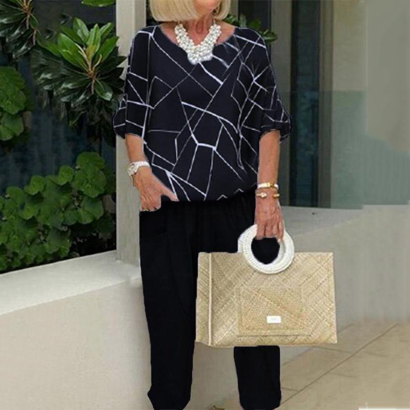 Loose Elegant Irregular Print Set