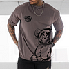Bear Graffiti Print Casual T-shirt by Inlyline