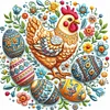 Diamond Painting-DIY Full Round Drill Easter Chicken