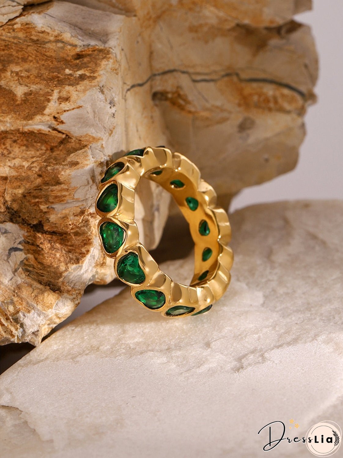 18K Gold-Plated Inlaid Zircon Ring