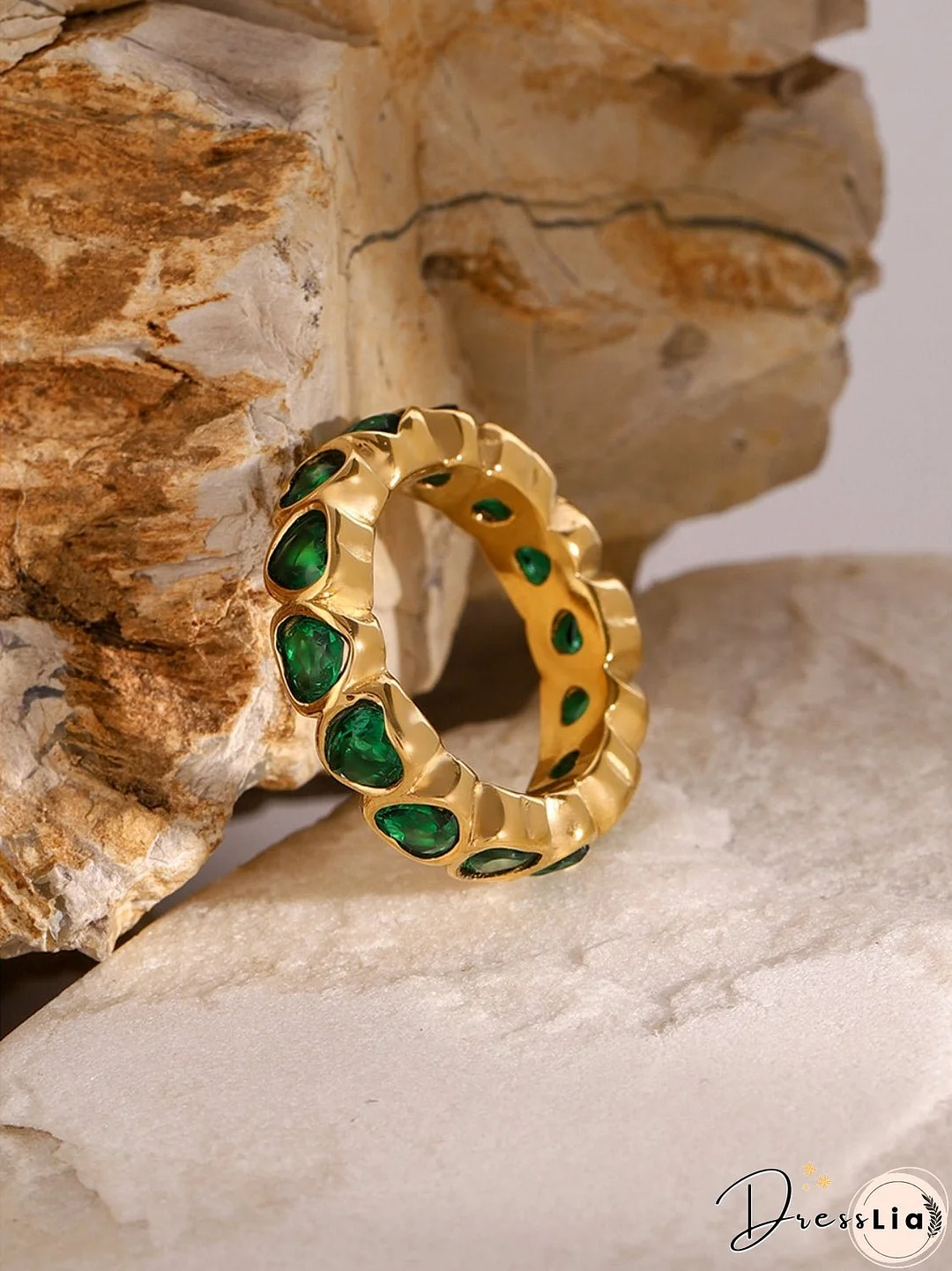 18K Gold-Plated Inlaid Zircon Ring