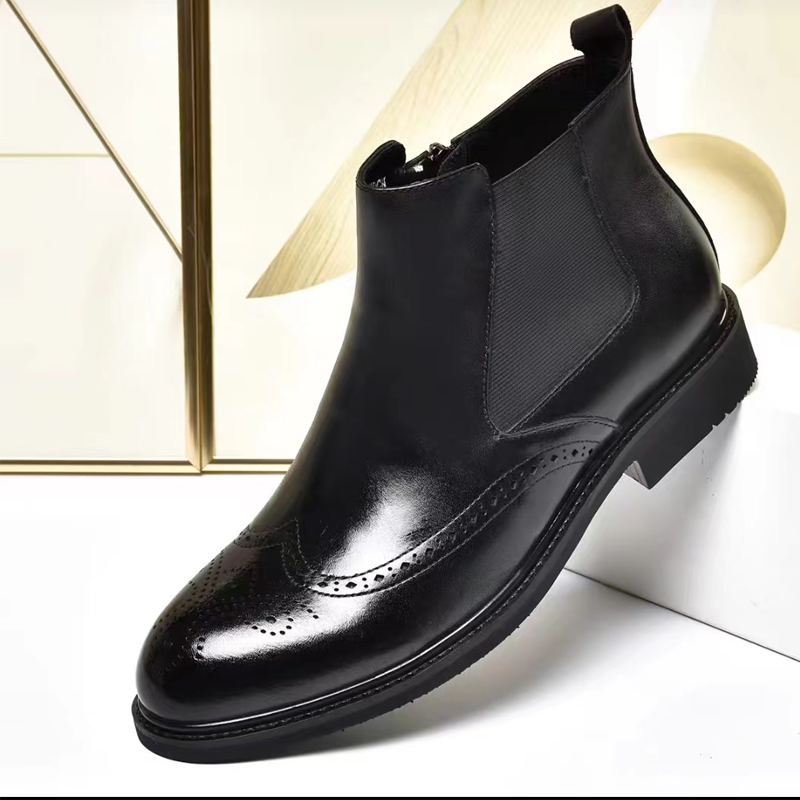 DANRRIO Brogue Carved Chelsea Boots DANRRIO.COM DANRRIO