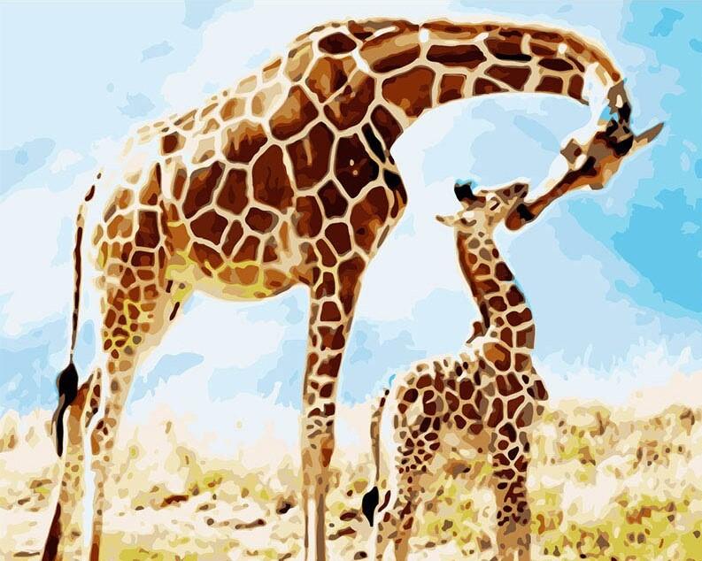 

Giraffe Mom and Her Baby – Paint By Numbers - 40*50CM, 501 Original