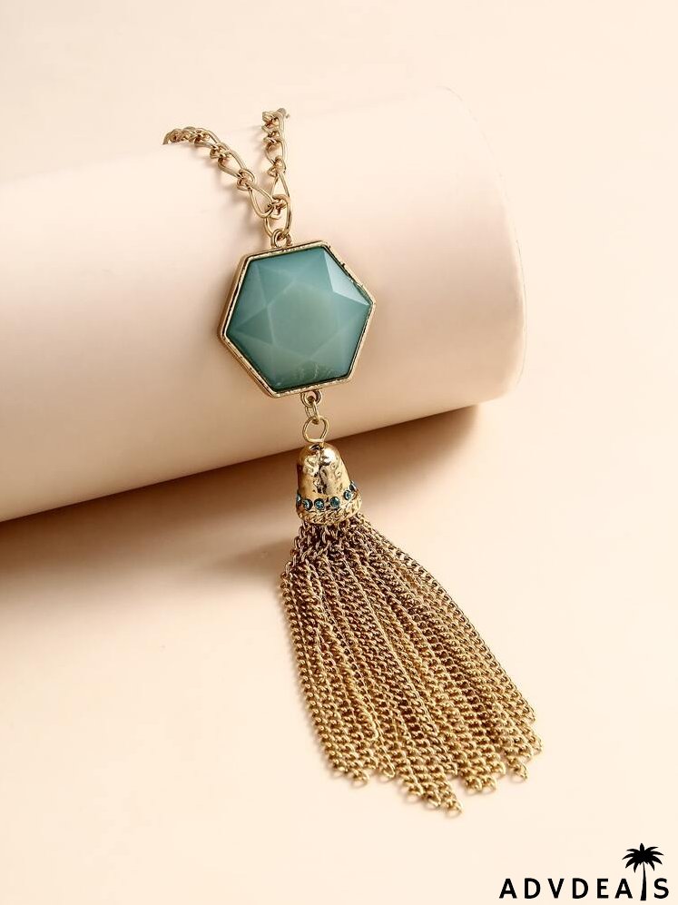 Chain Tassel Decor Necklace