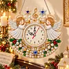 Acrylic Special Shape Xmas Angel Diamond Pearl Painting Clock Handicraft Hanging Kit