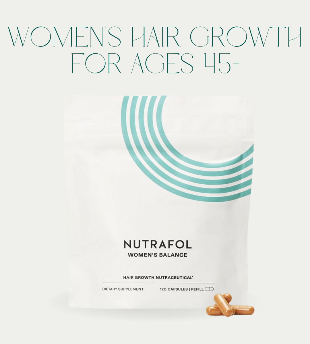Women's Hair Growth Supplement for Ages 45+ – Refill Pouch, 1 Month Supply