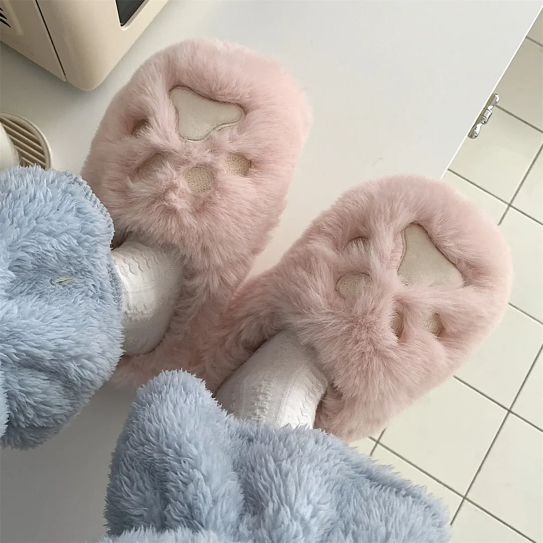 2022 Winter Women Slipper Cat Claw Cotton Home Slippers Warm And Non Slip Indoor Household Plush Slipper For Female