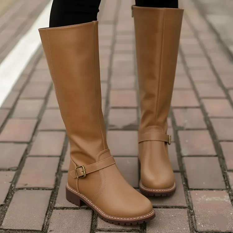 Women&acirc;&euro;&trade;s Knee-High Boots &acirc;&euro;&ldquo; Classic Buckle Strap Design