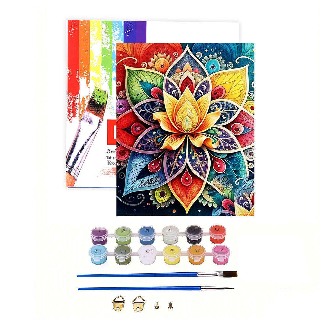 DIY Mandalas Paint by Numbers Kits Drawing Paintwork on Canvas 15.75x19.69inch Without Frame Canvas Oil Painting Number Painting for Beginners Adults Gift Home Wall Decor