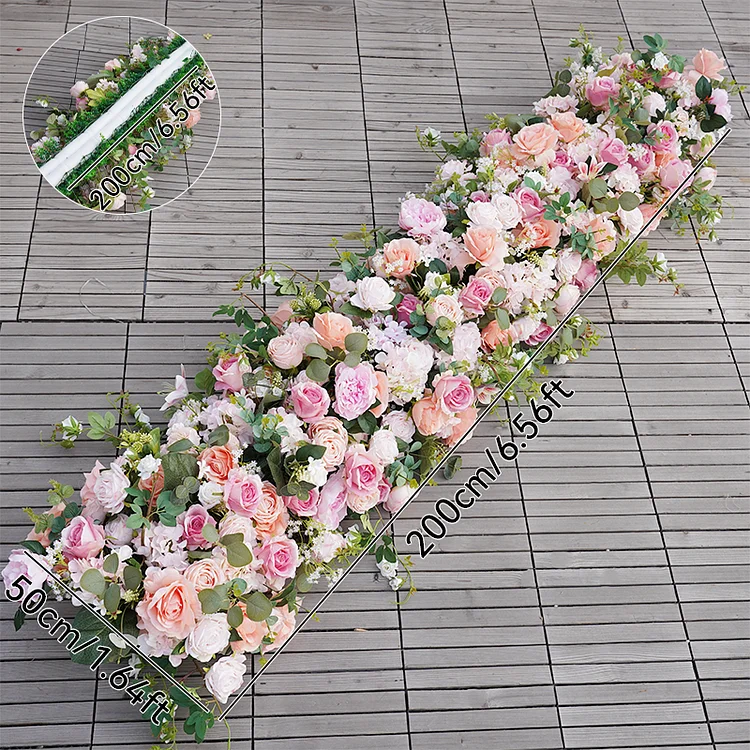 Angela Flower Pink Series Rose Peony Green Eucalyptus Leaf Floral Arrangement Decor For Wedding Door Arch A8614
