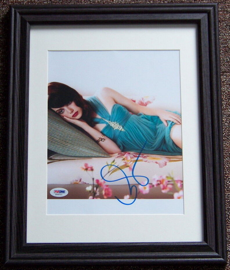 FLASH SUPER SALE! Emma Stone Signed Autographed Framed 8x10 Photo Poster painting PSA COA!