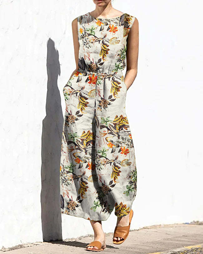 Vintage Loose Floral Jumpsuit