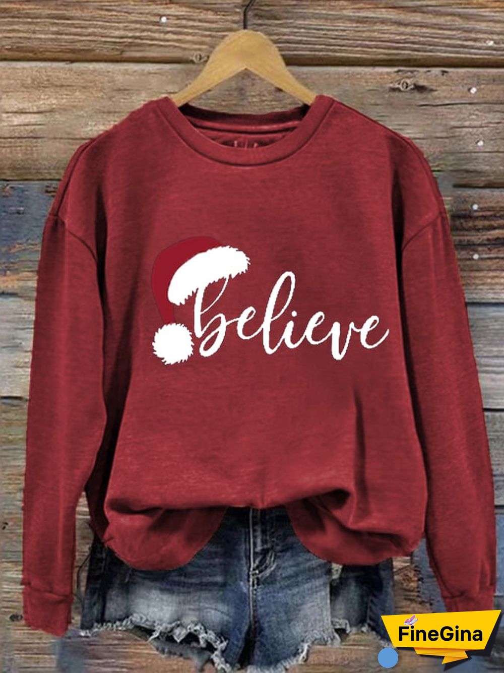 Women's Merry Christmas Christmas Believe Printed Sweatshirt