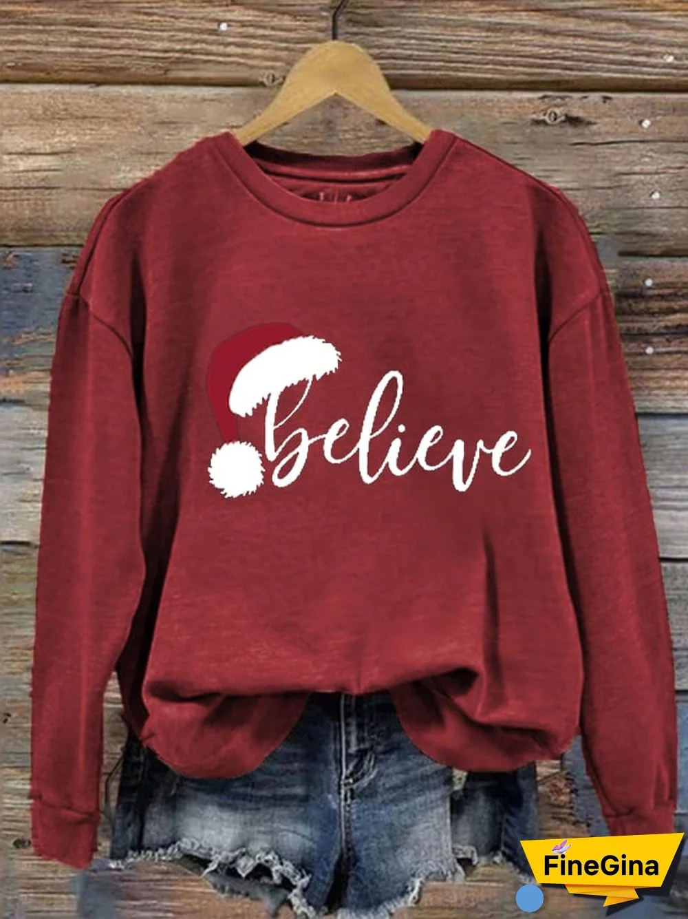 Women's Merry Christmas Christmas Believe Printed Sweatshirt