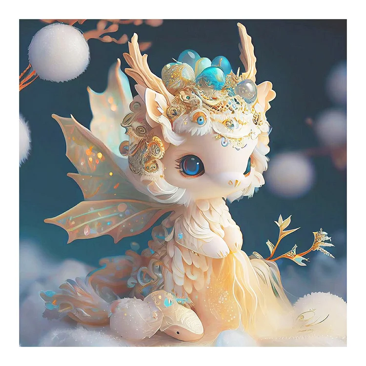 Cute Little Dragon - Full Round - Diamond Painting (30*30cm)