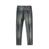Embroidered slim-fit stretch vintage jeans