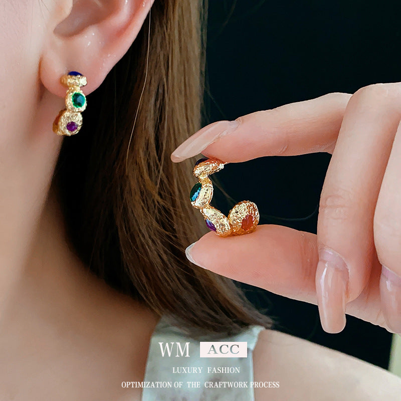 Medieval Circle Geometric Alloy Electroplating Earrings