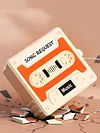 Cassette Tape Design Case Cover for Samsung Galaxy Buds4/4Pro Soft Silicone Protective Cover Shock-Proof Scratch-Resistant