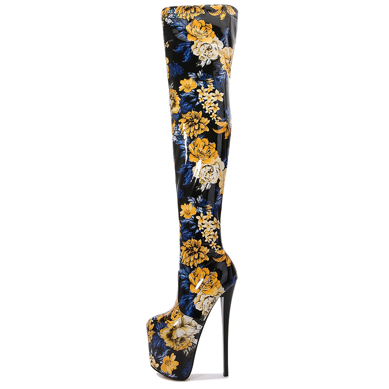 GOOSHOE Motorcycle Botas Mujer Over The Knee Long Boots 22cm Thin High-Heeled Fetish Zipper Stilettos Female SM Pumps
