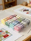 Multi-Color Embroidery Yarn with Transparent Storage Box Cross Stitch Supplies Sewing Embroidery Thread Set for Halloween Christmas Mothers Day