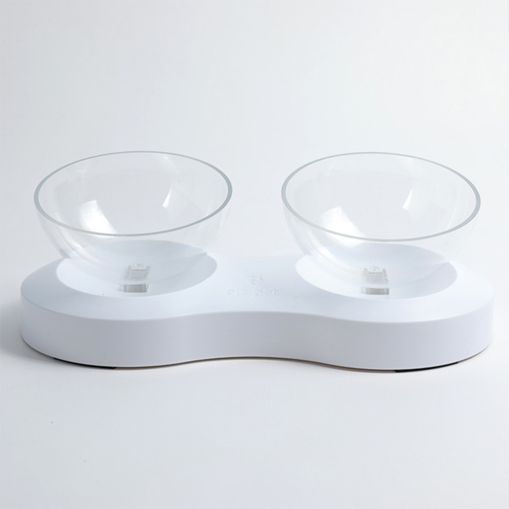 

Anti-slip Transparent Plastic Double Pet Cat Bowl, 501 Original