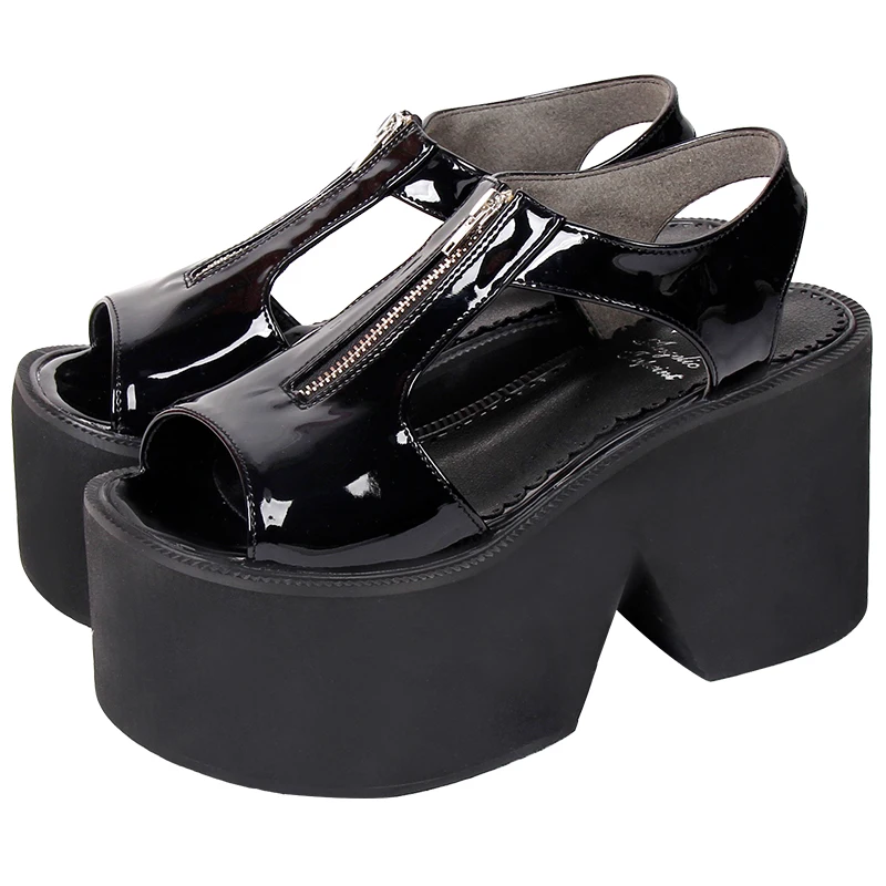 VCshoes Woman Lolita Cosplay Punk Shoes Lady High Heels Pumps Girl Princess Dress Party Sandals 10cm Zipper 8531