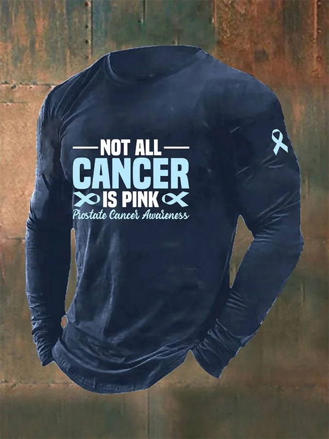 Men's Prostate Cancer Awareness Print Long Sleeve Top socialshop