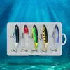 5pcs Fishing Lures Whopper Popper Artificial Bait with Rotating Tail Crankbait