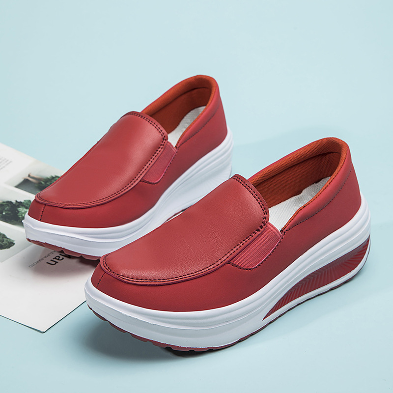Mature Women Platform Loafers Flat Shoes Sneakers