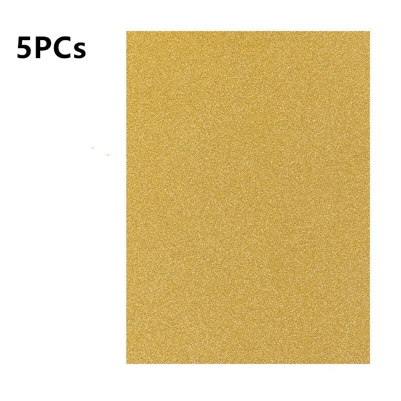 1/5PCs A4 Glitter Embossed Paper Colorful DIY Sewing Packaging Paper Card for Kindergarten Handmade Toys Bags Crafts Decoration