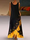 Women's A-Line Dress Maxi long Dress - Sleeveless Floral Hole Summer U Neck Plus Size Hot Casual vacation dresses  White Purple Blushing Pink Gold Light Blue S M L XL XXL 3XL 4XL 5XL