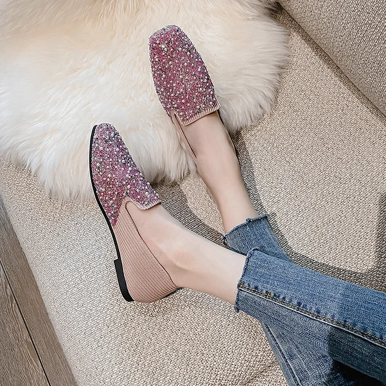 Shallow Breathable Fly-Knit Soft-Soled Shoes